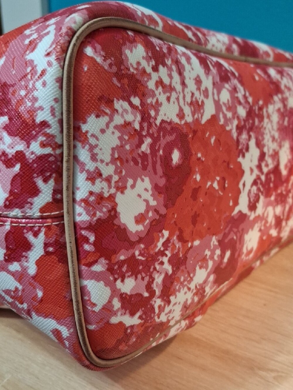 Coach Peyton Red & Pink Floral Print Tote - Picture 9 of 15
